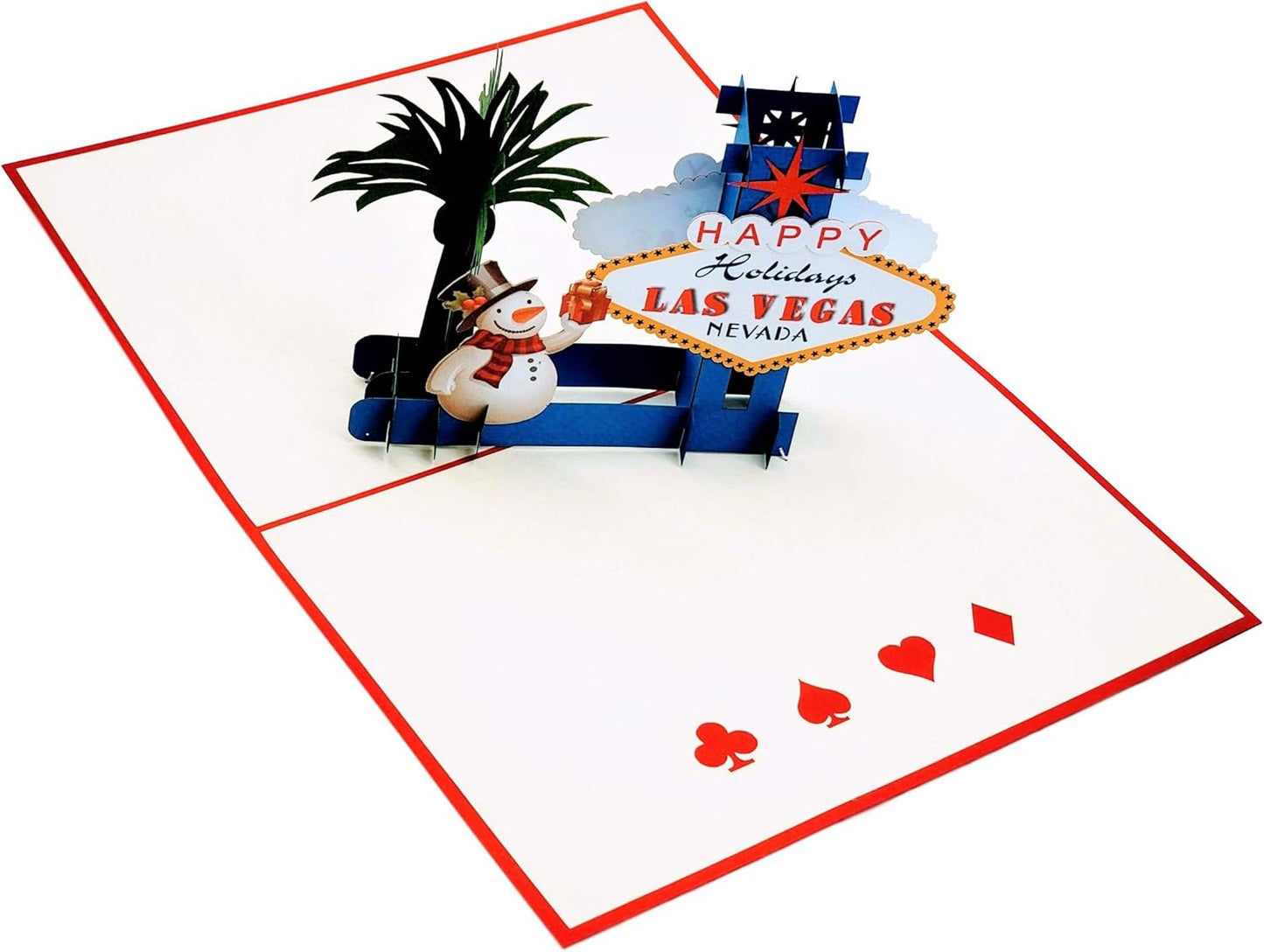 iGifts And Cards Las Vegas Christmas 3D Pop Up Greeting Card – Happy Holidays, Feliz Navidad, Snowman, Celebration, Unique, Vacation, Unusual, Joy