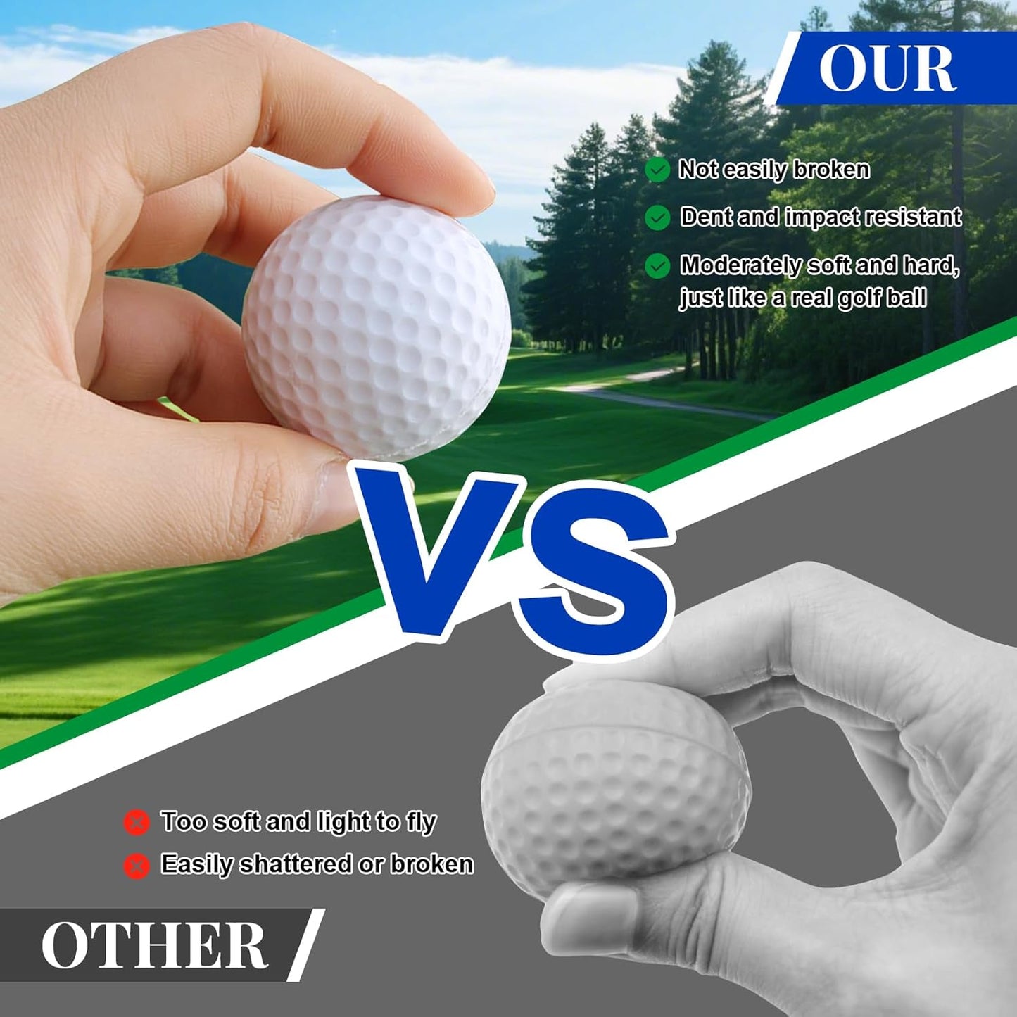 20 Pack Practice Golf Balls,41mm Foam Golf Balls,Limited Flight Design with Realistic Feel Durability,Perfect for Indoor or Outdoor Golf Training,Backyard Drills
