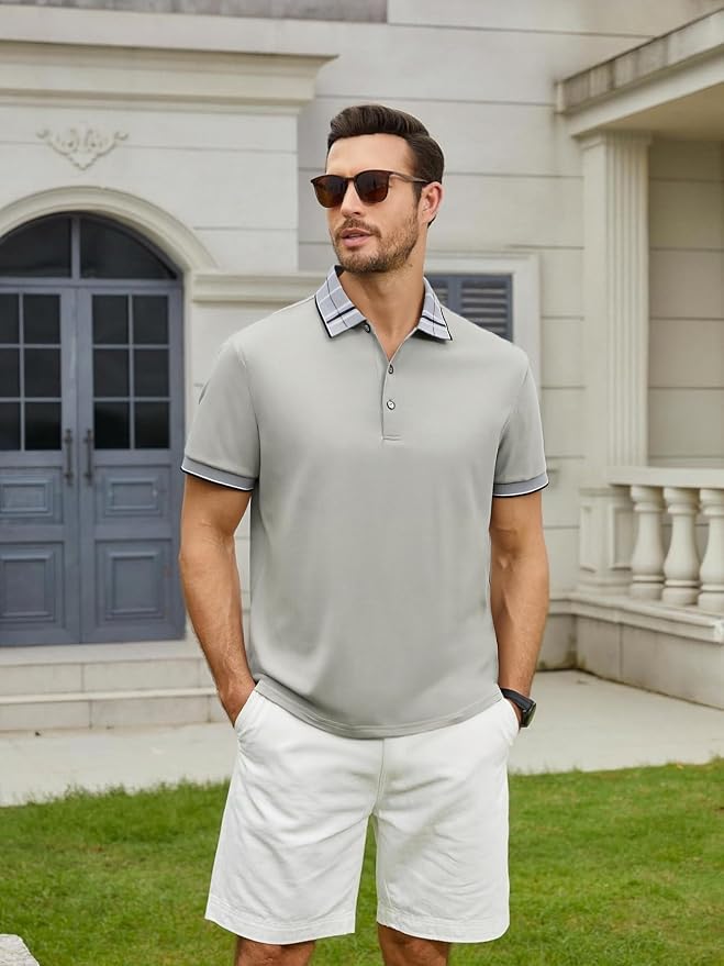 Alex Vando Mens Golf Shirts Moisture Wicking Quick-Dry Short Sleeve Fashion - Image 3