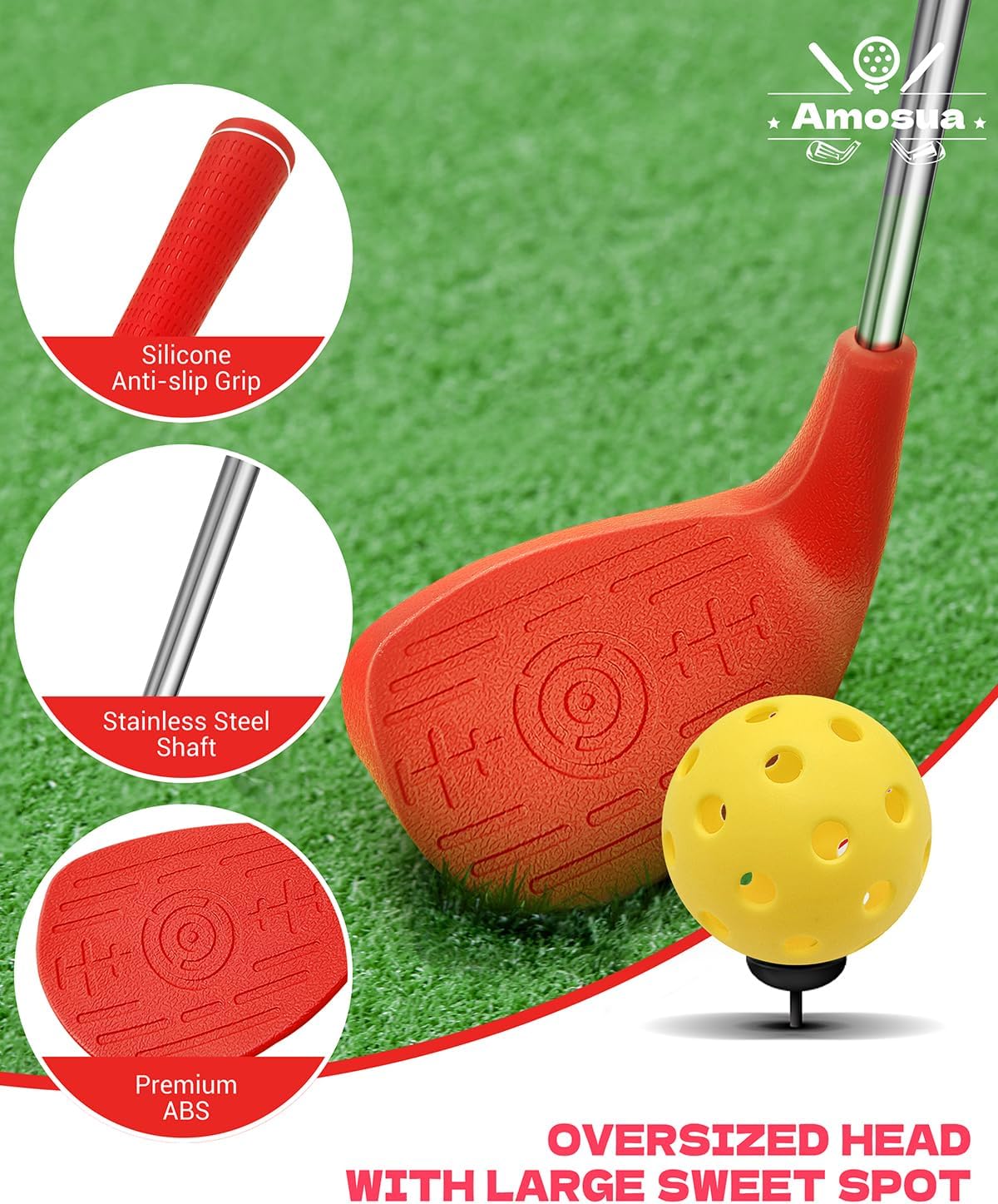 2-Pack Club Golf for Backyard Outdoor Golf with Lightweight Shaft – Play Golf Chipping Game in Parks, Yards, Grass – Ideal for Plastic & Foam Balls – Fun for All Ages