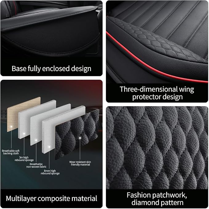 Leather Car Seat Covers for Volkswagen Golf Alltrack 2017-2019, Car Seat Covers - Image 5
