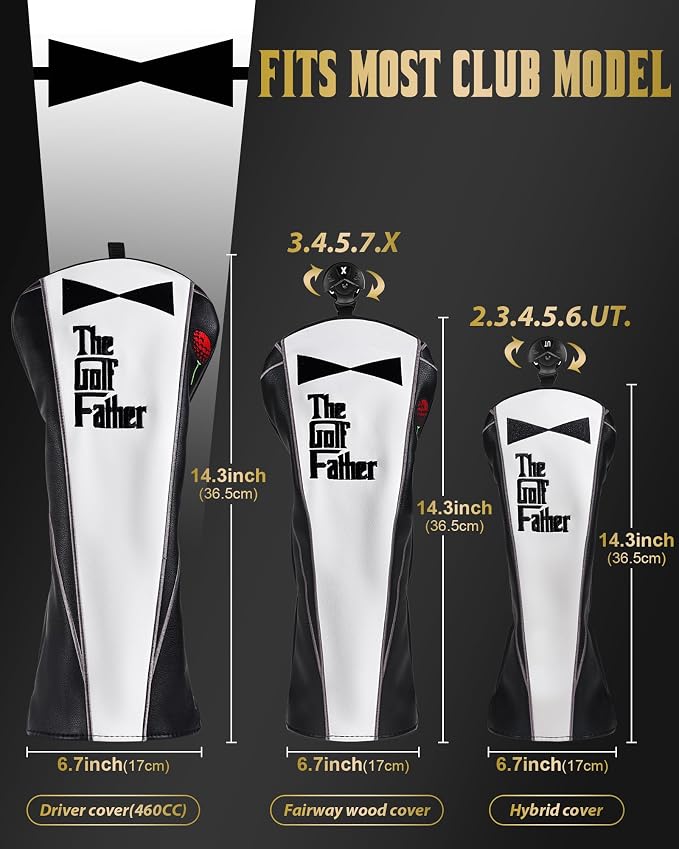 The Golf Father Golf Club Covers, Driver Fairway Hybrid Headcover, Funny Putter - Image 6