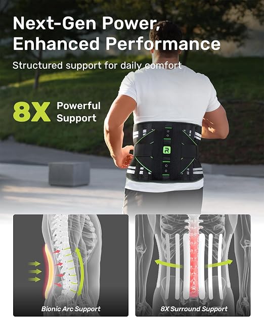 Back Brace for Lower Back, 8X Powerful Lumbar Support - Image 2