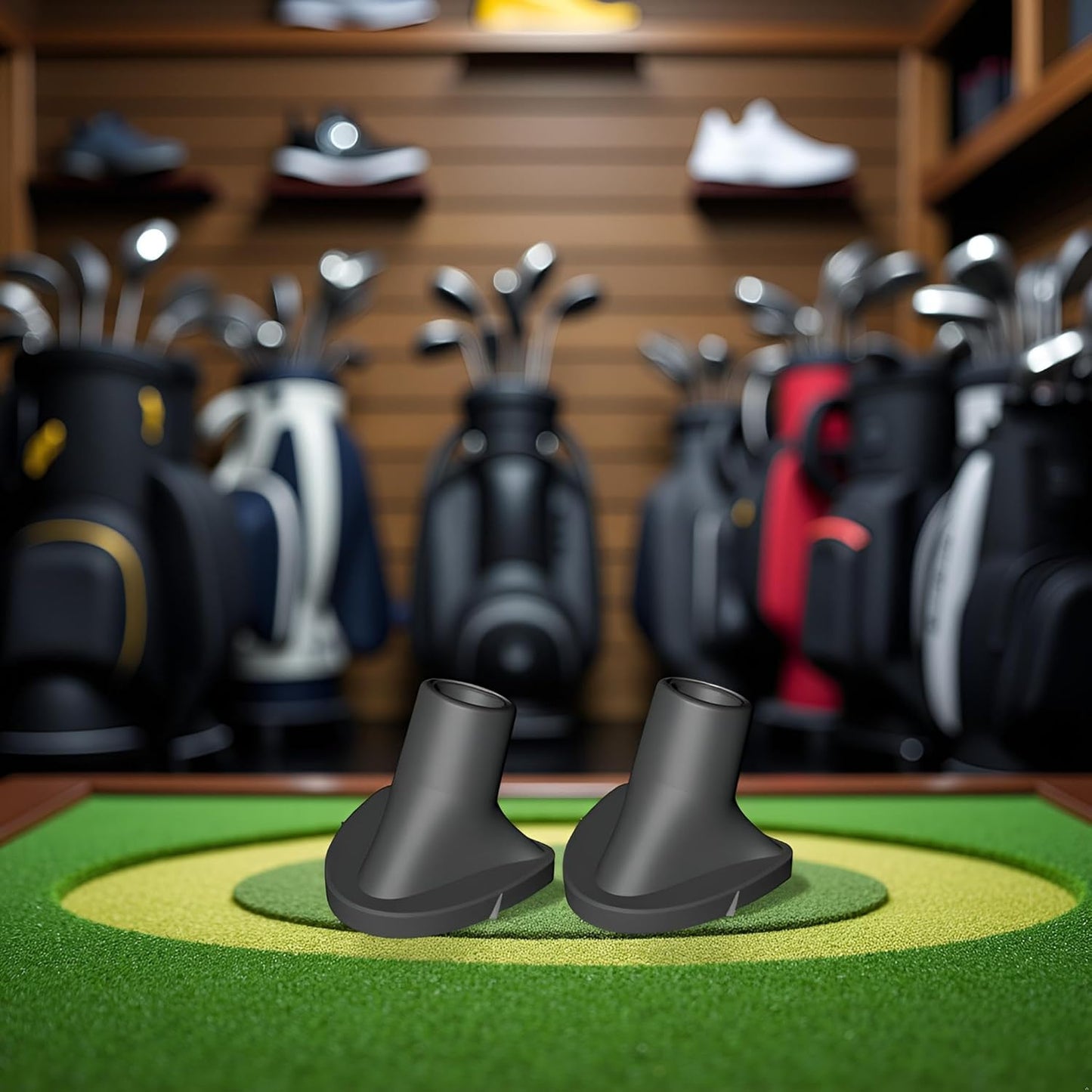 2 Pcs Black Golf Bag Stand Feet Replacement, Wear-Resistent Golf Bag Rubber Feet Replacement, Necessary Golf Club Bag Accessories Strong Grip, Easy to Install, Golf Club Bag Accessories