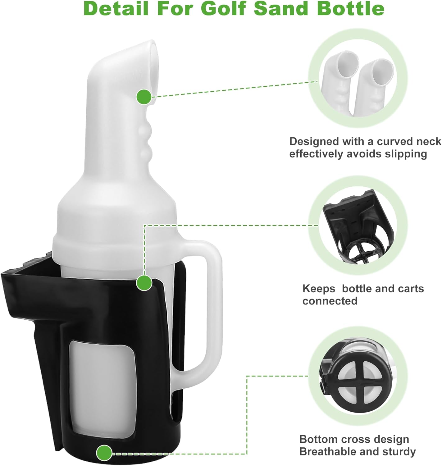 10L0L Universal Golf Cart Sand Bottle with Holder for Yamaha, EZGO, Club Car, Divot Filler Sand Seed Container Dispenser - 1 Pack