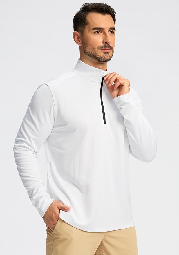Obla Golf Quarter Zip Pullover for Men Mock Neck Sweatshirt Lightweight Sun - Image 2