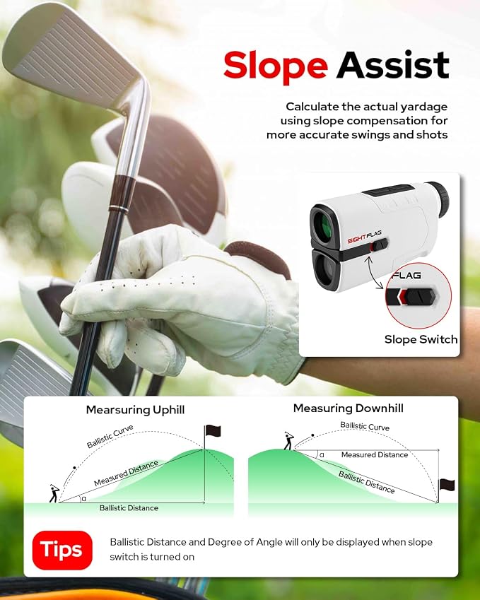 Golf Rangefinder with Slope, 1300 Yards Laser Range Finder Golf, 7.5X - Image 4