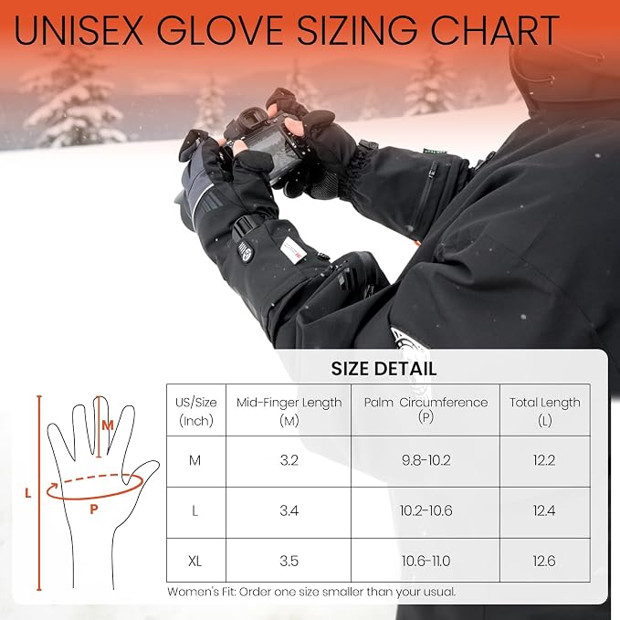 Heated Gloves for Men Women, 7.4V Battery Rechargeable - Image 7