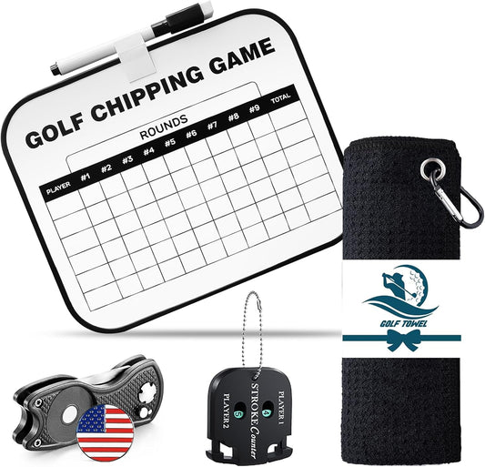 Golf Scorecard Board Erasable with 1 Free Pen, Plastic Write on Whiteboard Dry Erase Score Card Holder Accessories Gift for Men Women Golfer