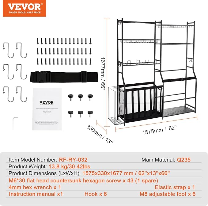 VEVOR Golf Bag Organizer, Golf Bag Storage Rack Stand Holder, Sports Equipment - Image 7
