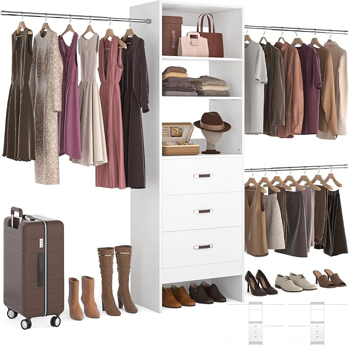 Homieasy 96 Inches Closet Organizer System, 8FT Customizable Walk In Closet by Homieasy