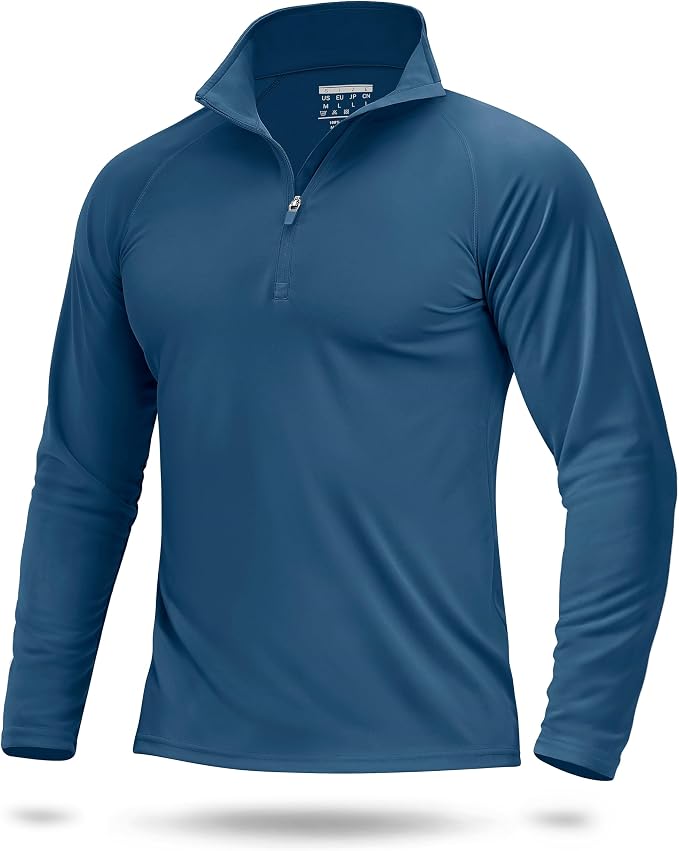 Boladeci Men's UPF 50+ Sun Shirts 1/4 Zip Long Sleeve SPF UV Protection by Boladeci