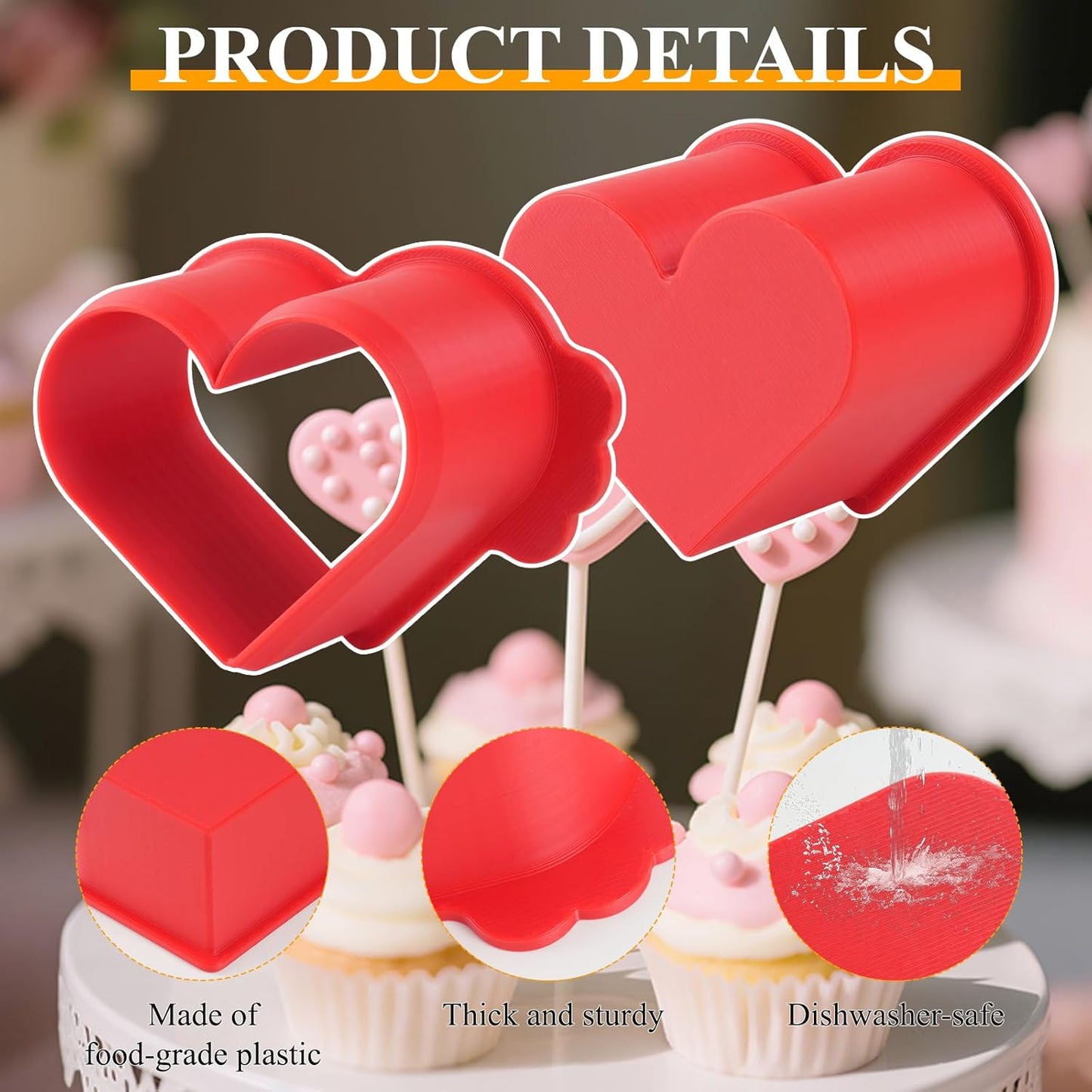 2 Pcs Heart Circle Cake Pop Molds, Round Cake Pop Molds Shapes, Cake Pop Cutter and Pusher for Home Baking,Parties, Wedding Desserts Making
