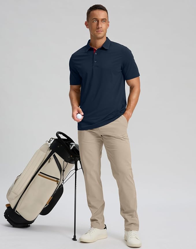 Men's Golf Shirts Dry Fit Moisture Wicking Performance Short Sleeve Collared - Image 5