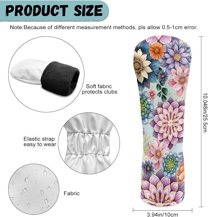 Golf Club Head Covers for Club Protective, Waterproof PU Leather Driver Fairway - Image 6