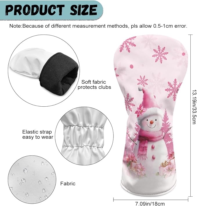 Golf Club Head Covers for Club Protective, Waterproof PU Leather Driver Fairway - Image 6
