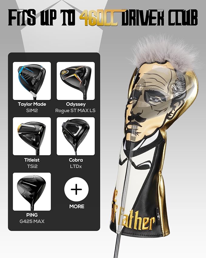 The Golf Father Golf Club Covers, Driver Fairway Hybrid Headcover, Funny Putter - Image 5