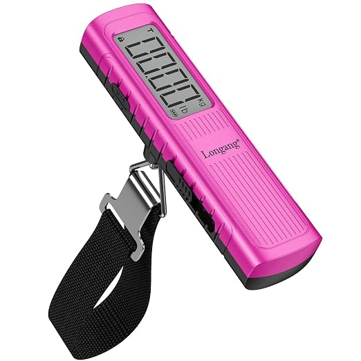 Battery-Free Digital Luggage Scale, 110lbs/50kg Portable Handheld Hanging Scale by Longang