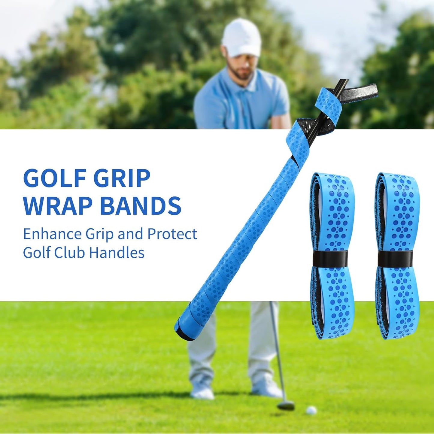 2 Pack Golf Grip Wrapping Tape, Quick Replacement with New Grip, Red Wrapped Golf Grip Strap for Golf Club Grips