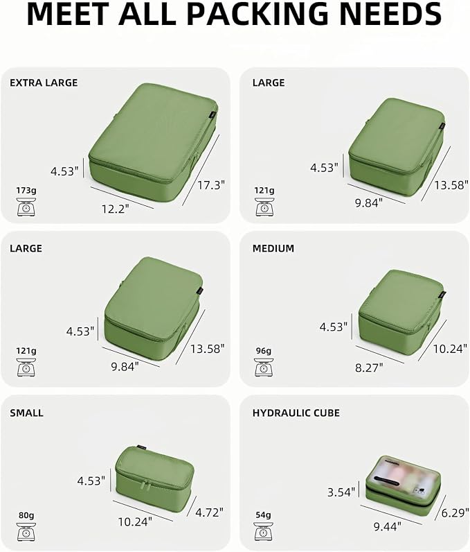 6 Set Compression Packing Cubes - Image 8