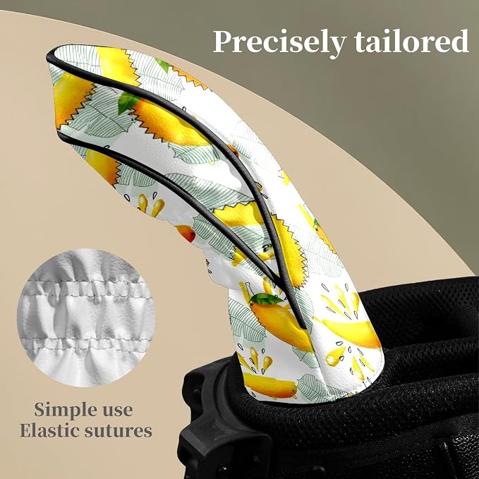 Premium Leather Golf Club Headcovers, Mango Pattern Fits Driver Hybrid Fairway - Image 5