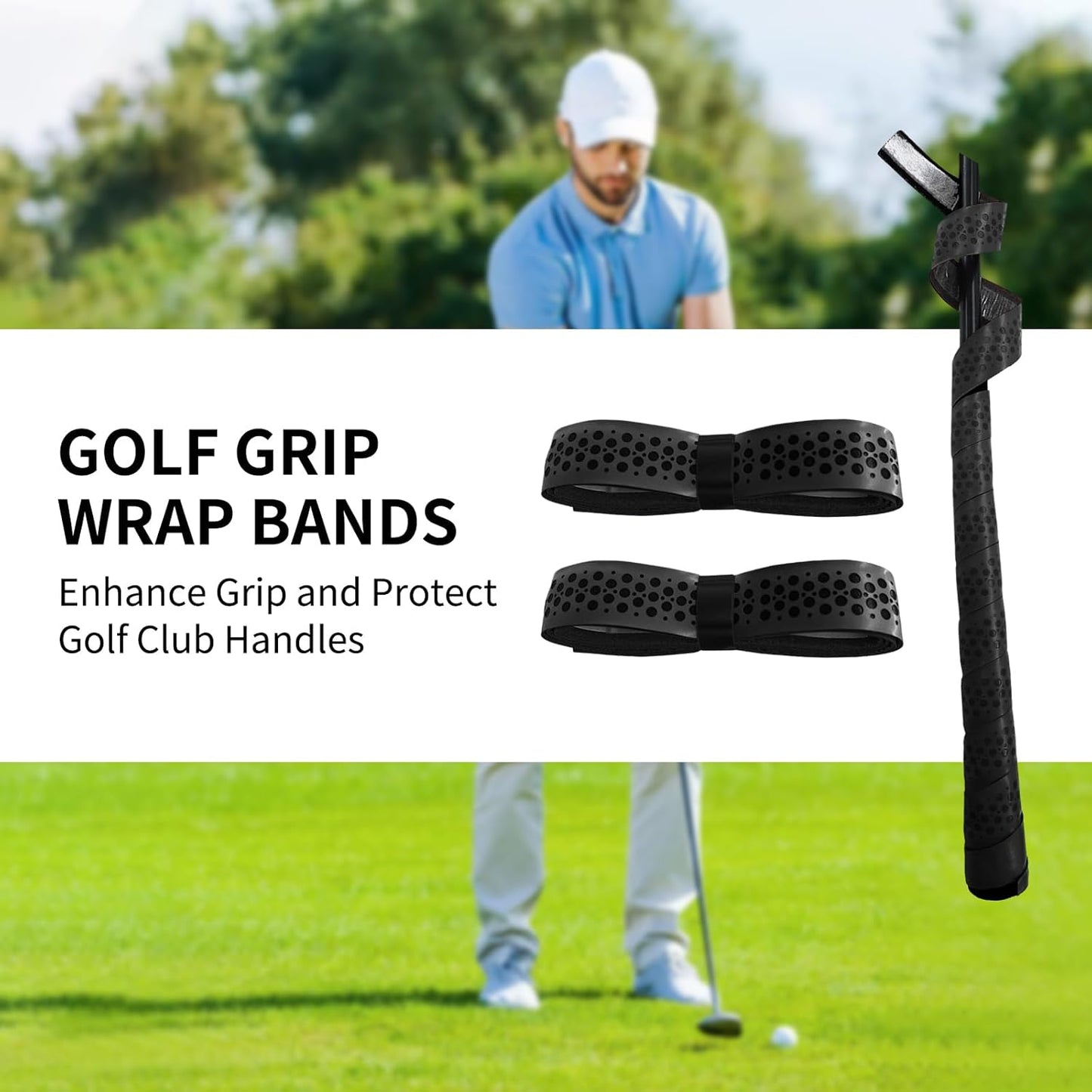 2 Pack Golf Grip Wrapping Tape, Quick Replacement with New Grip, Red Wrapped Golf Grip Strap for Golf Club Grips