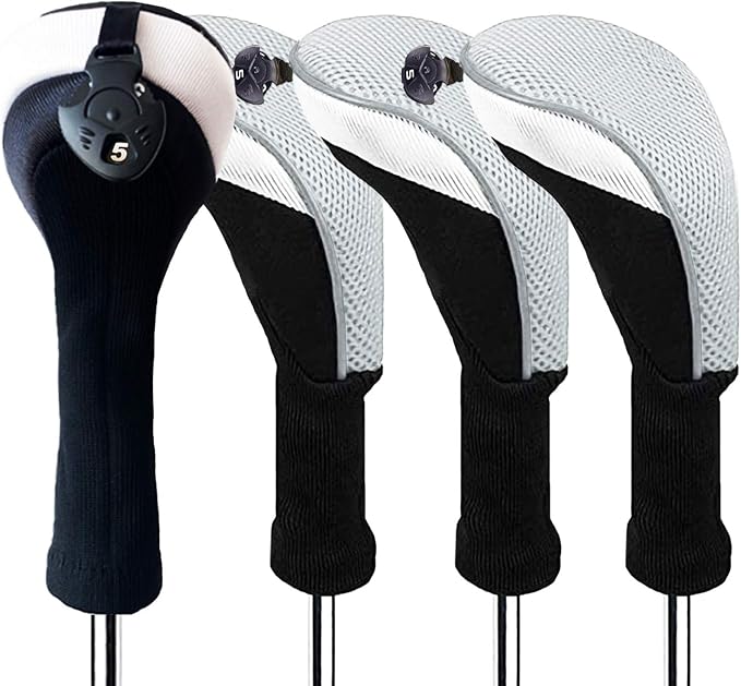FINGER TEN Golf Club Head Covers Woods Hybrids 1/2/3/4 Pack, Headcovers Men by FINGERTENSport