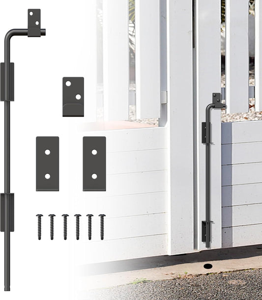 36" Heavy Duty Cane Bolt Gate Drop Rod with Upgraded Design, Square Gate Drop Rod for Wood PVC Vinyl Metal Yard Gate Latch-1 Pack
