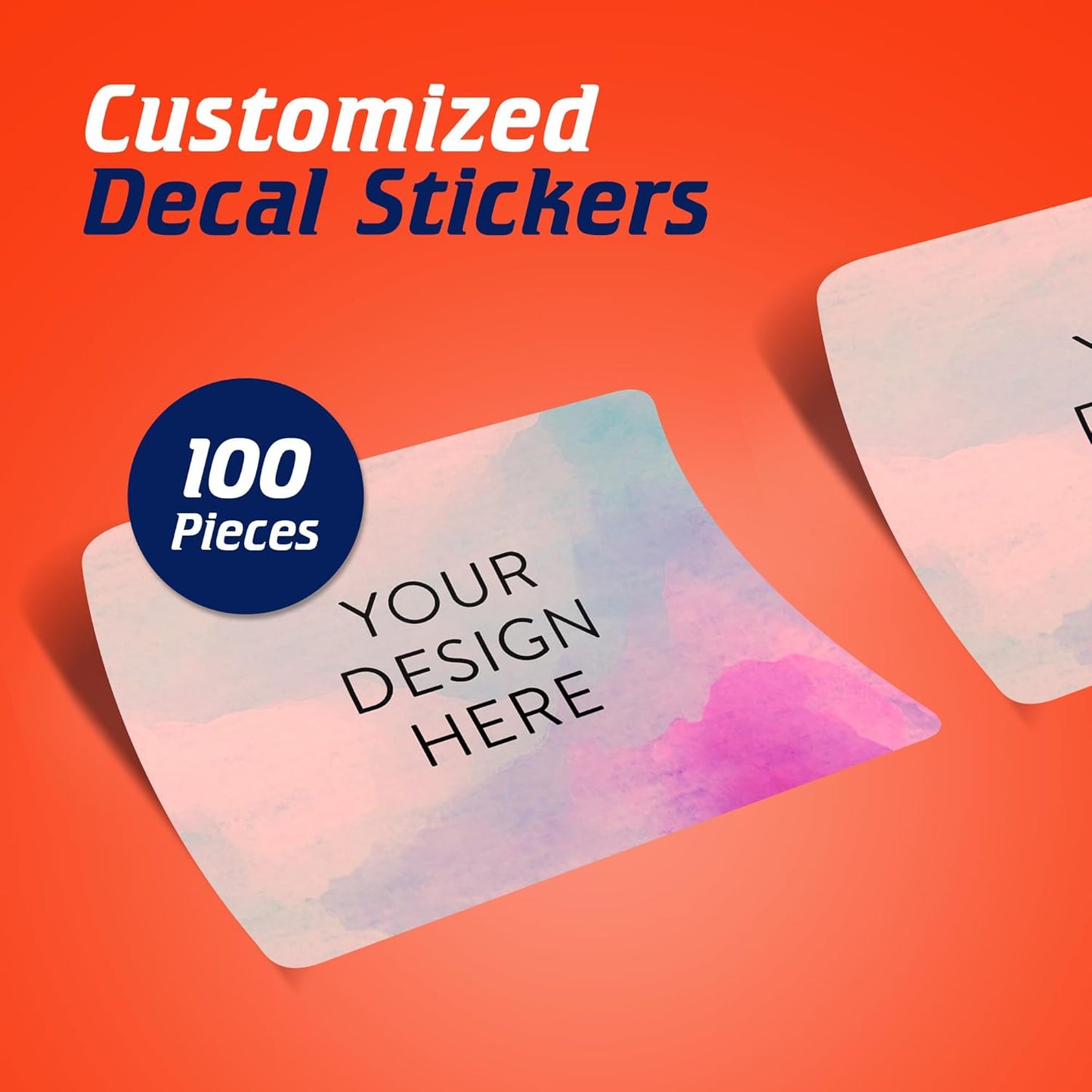 100 Custom Vinyl Stickers - Upload Your own Image, Text, Design, Logo - Personalized Logo Labels for Handmade, Packaging, Bottle, Jars, Candle, Brand Stickers (Rose, 5x3)