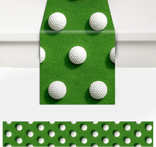 2pcs Golf Table Runner, 71x12 Inch Rectangle Cloth Golf Party Decorations Table Cover Sport-Theme Tablecloth for Birthday Banquet Baby Shower Party Decor