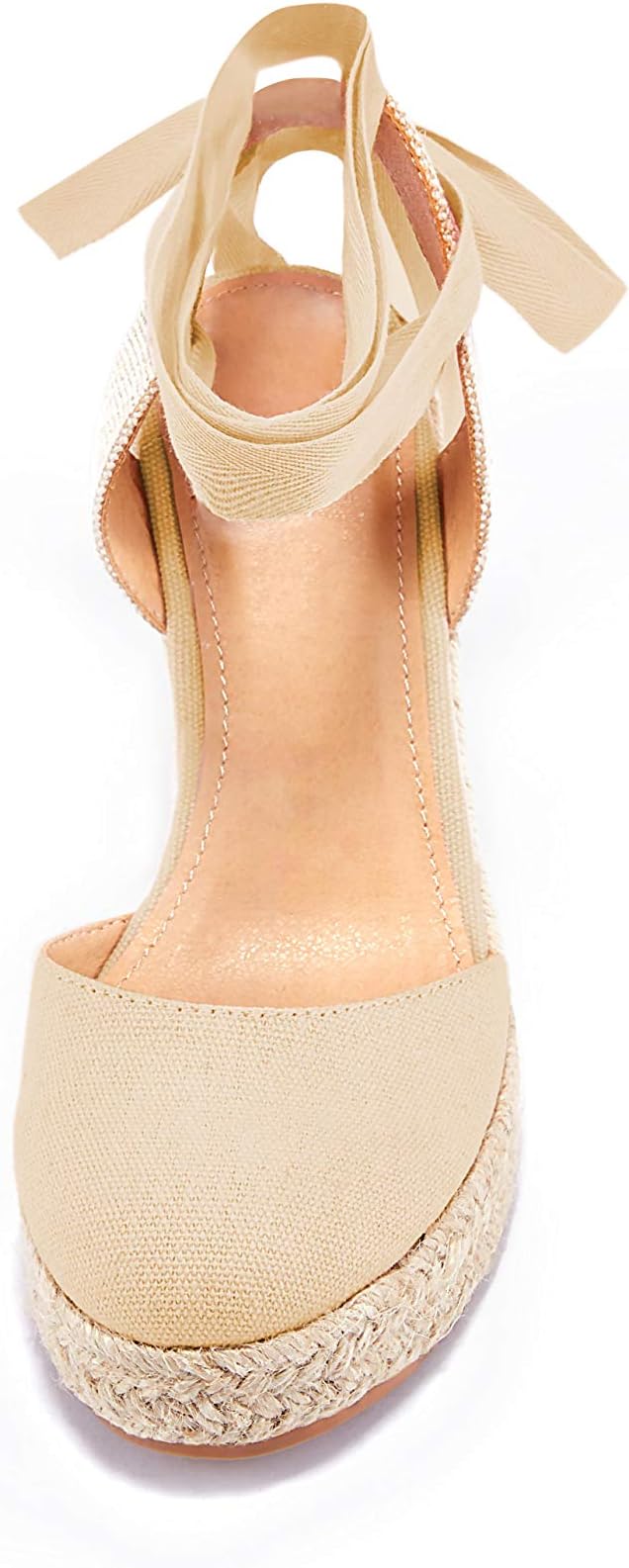FISACE Womens Summer Espadrille Heel Platform Wedge Sandals Ankle Buckle Strap - Image 6