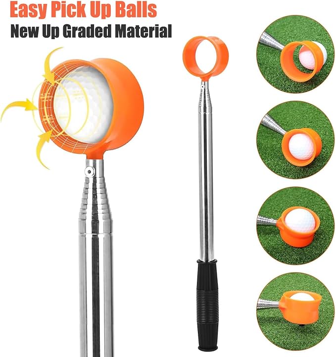 Golf Ball Retriever Telescopic, 12Ft Aluminum Alloy Golf Ball Retriever - Image 5