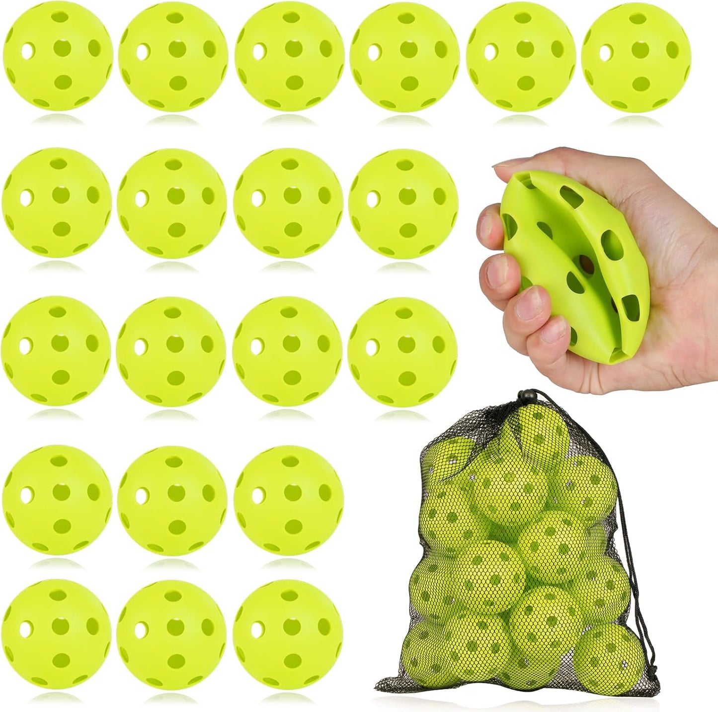 20 Pack Plastic Baseballs 9 Inch Practice Baseballs Softball, Baseballs for Hitting and Pitching Practice - Soft and Lightweight Limit Flight Balls for Training and Softball Games