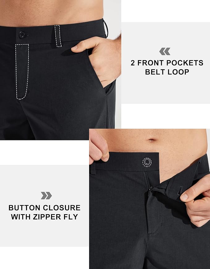 Libin Mens Golf Pants Stretch Work Dress Pants 30"/32"/34" Quick Dry - Image 3