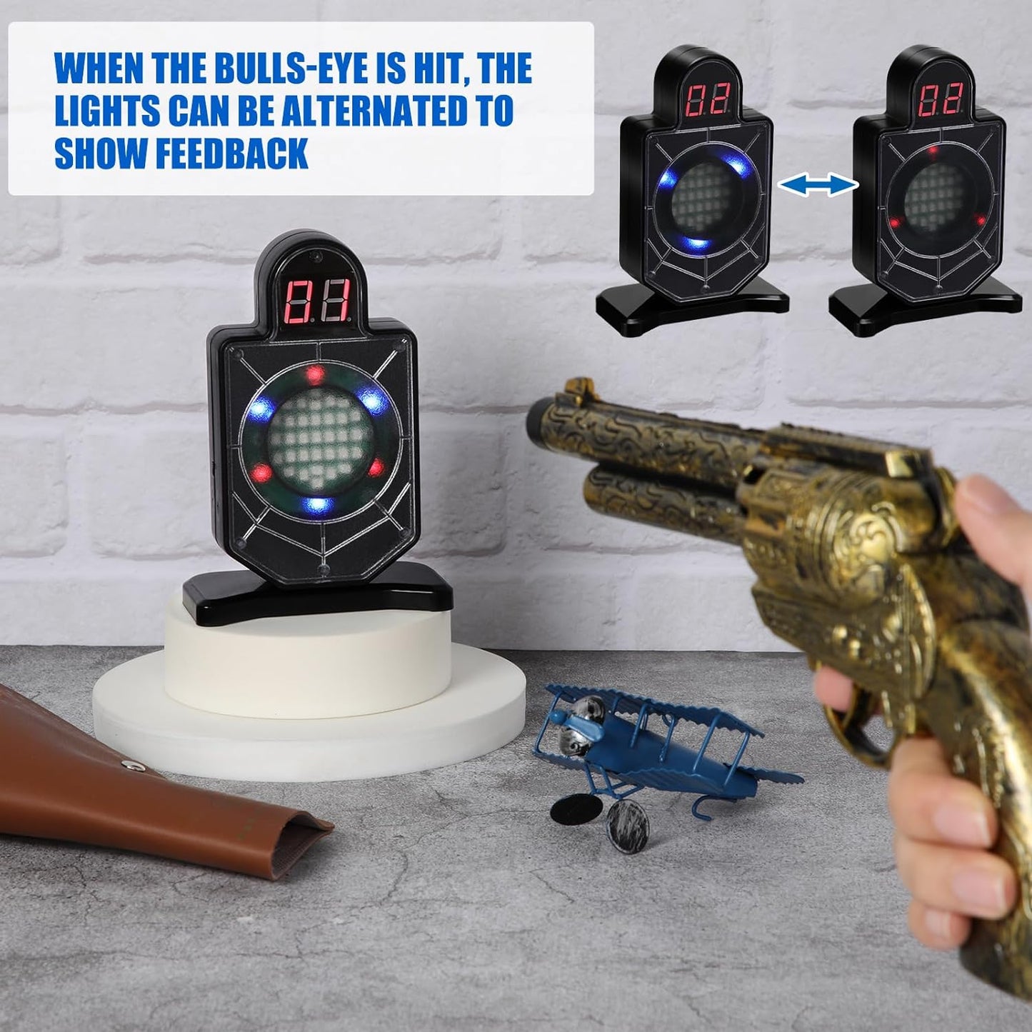 2 Pcs Dry Fire Laser Training System Portable Trainer and Counting Laser Targets for Dry Fire Shooting Practice