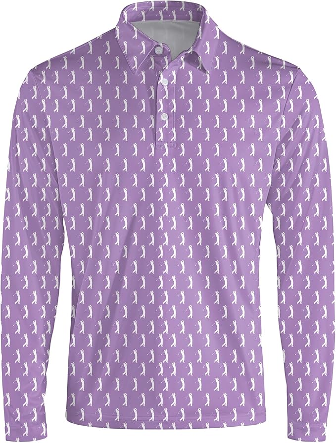 Men's Long Sleeve Golf Shirt Quick Dry 3 Button Work Fishing Outdoor Casual - Image 3