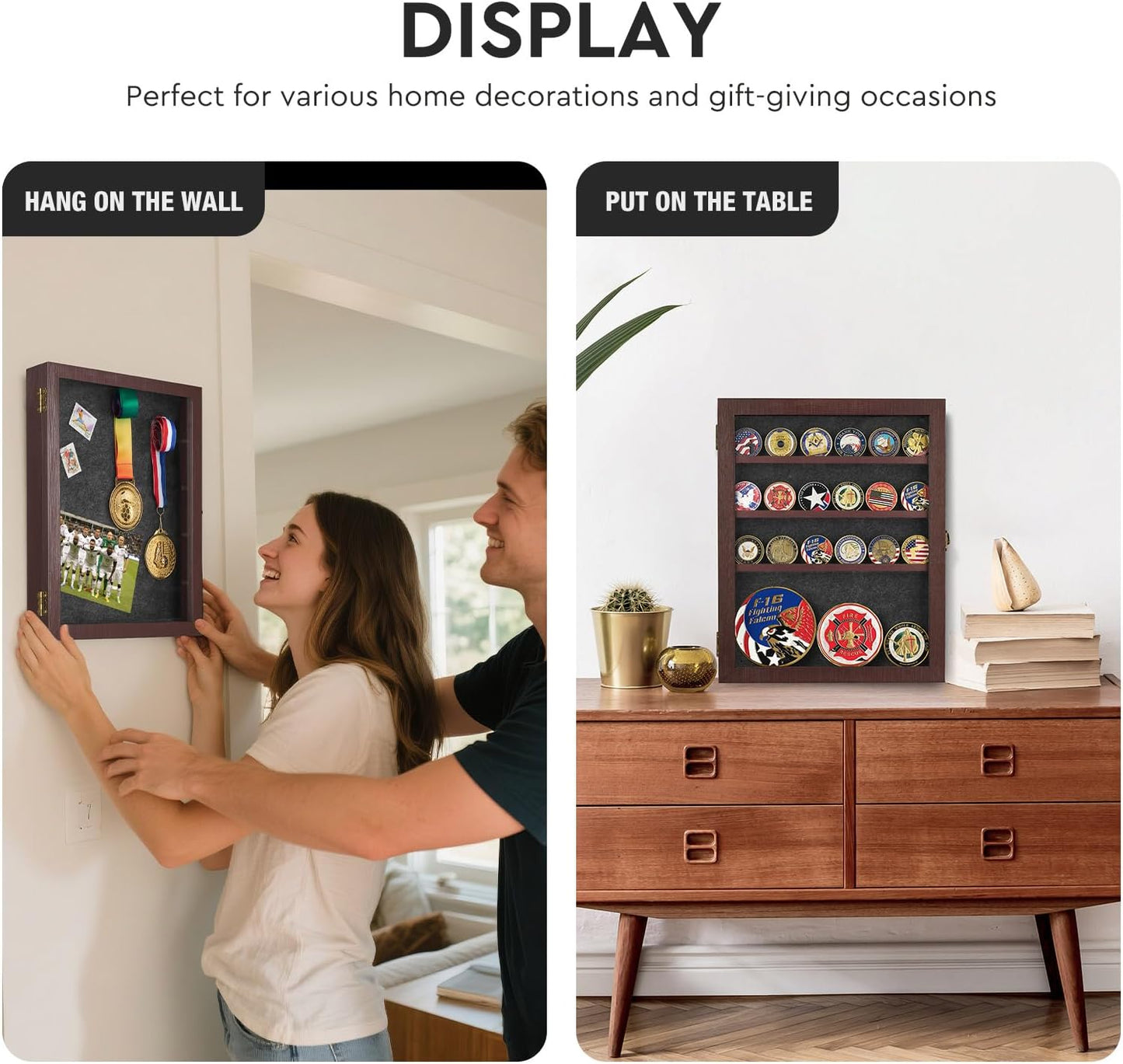 11X14 Shadow Box Frame with Slot, Medal/Challenge Coin Display Case, Wedding Keepsake/Pet Memorial/Baby Shadow Box, Best Bridal/Engagement/Wedding Registry/House Warming Gifts for Couple, Bride, Groom