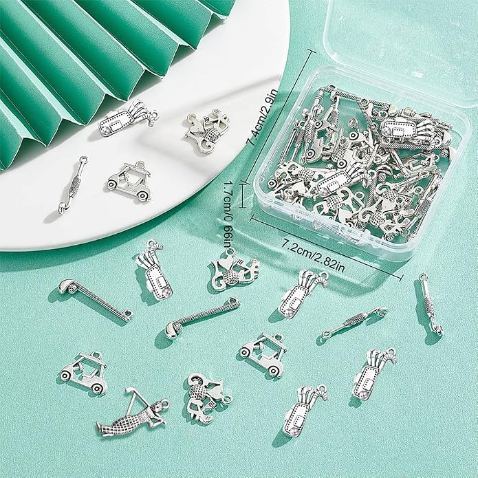 SUNNYCLUE 1 Box 60Pcs Golf Charms Golf Charm Bulk Sport Club Cart Sports - Image 7