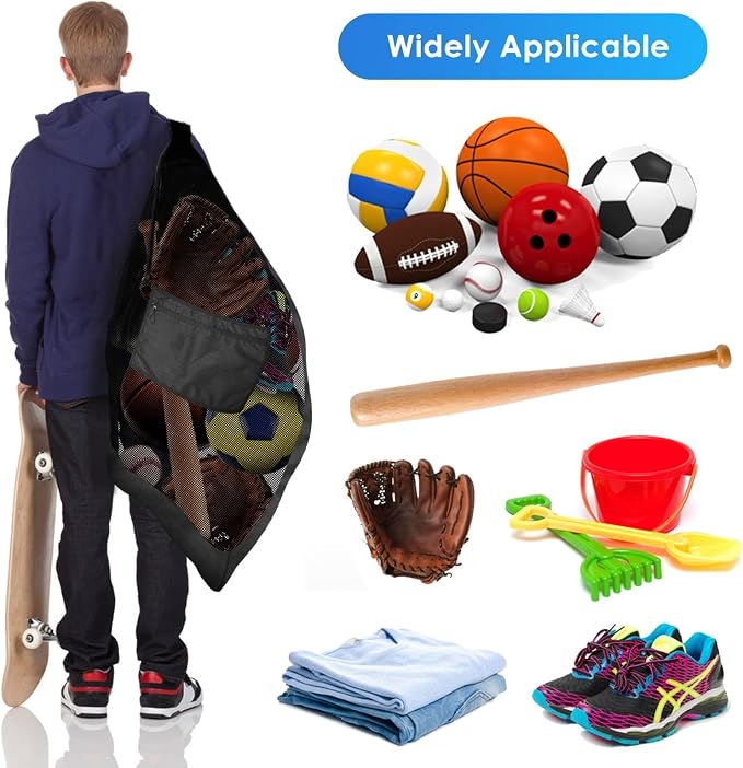 BROTOU 40" x 30" Extra Large Sports Ball Bag, Upgrade Thicken Ball Bags - Image 5