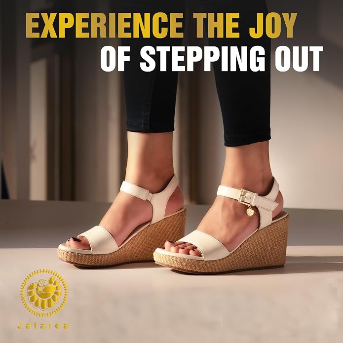 JATAREA Leather Wedge Sandals for Women | Women's Sandals Perfect for Summer - Image 8