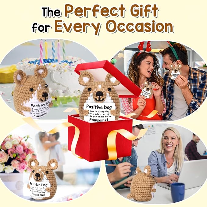 AICase Inspirational Crochet Positive Dog Animals, Emotional Support Nuggets - Image 2