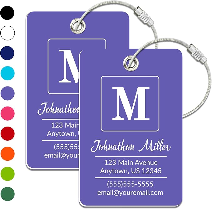 Personalized Luggage Tag | 2 Pack | Custom Luggage Tags by Unknown