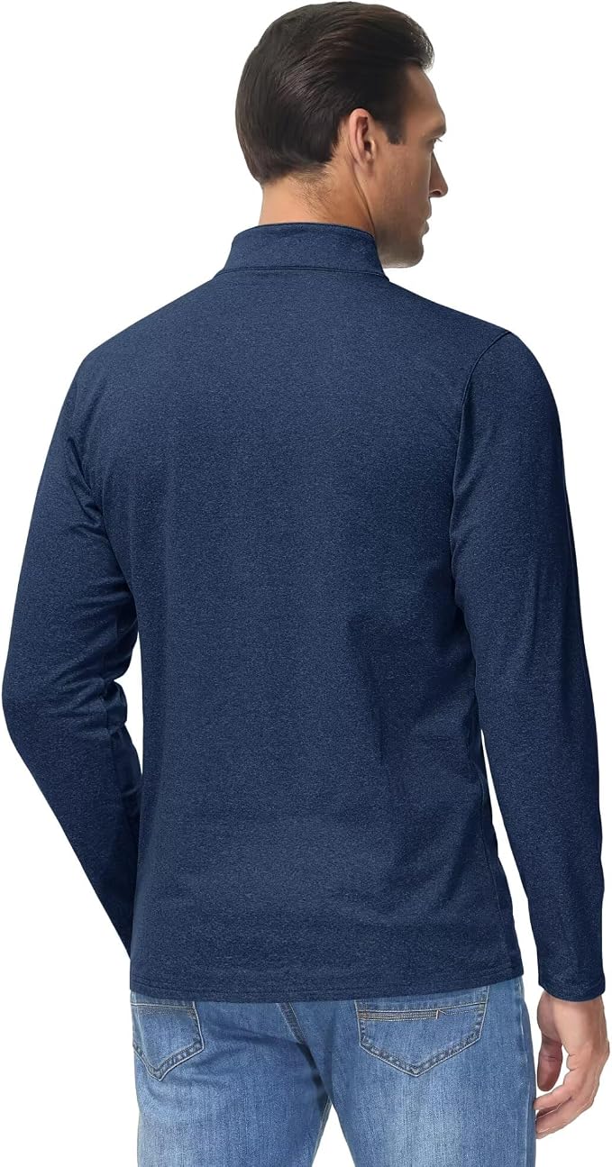 Boladeci Men's Quarter Zip Pullover Premium Fleece Lined Heather Long Sleeve - Image 6
