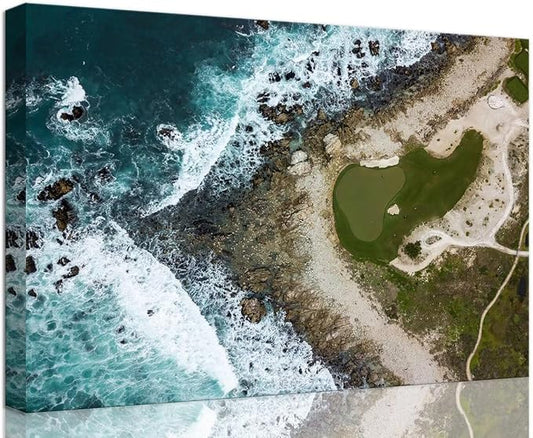Pebble Beach Golf Course Wall Art Prints California Coastilne Picture Wall Decor by chenchenArt