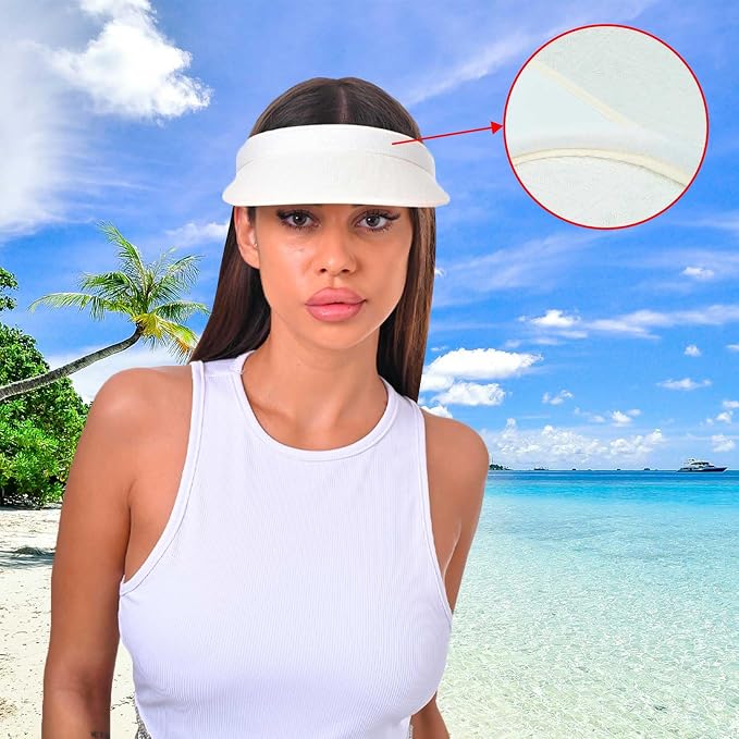 ​3 Pieces Clip On Visors Women Men Visor Sun Hats Hat Outdoor Sports Golf Beach - Image 3