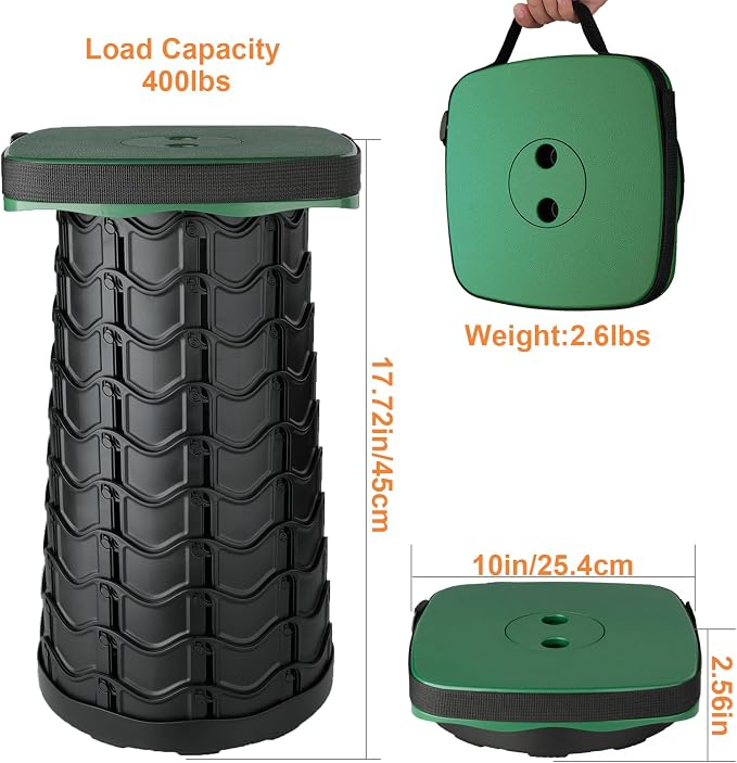 Boreeman Upgraded Collapsible Stool, Square Portable Stool, Lightweight Yet - Image 2