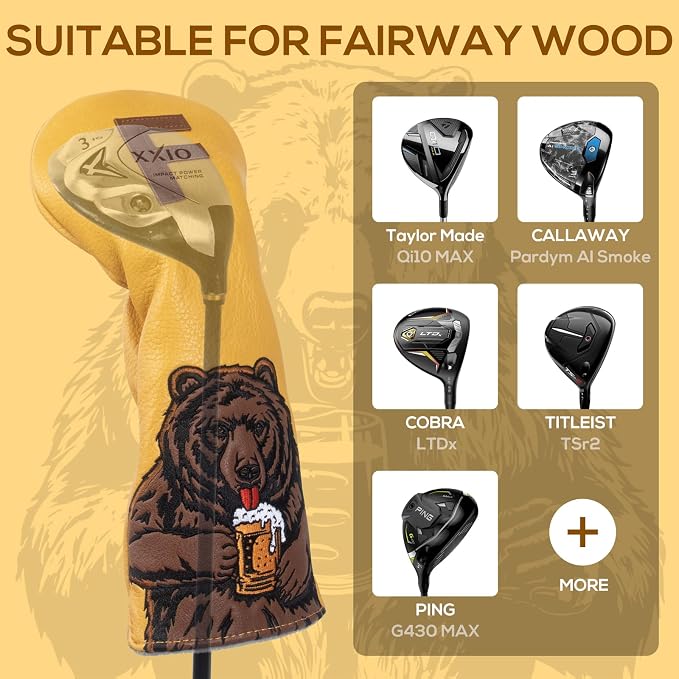 Golf Club Head Cover Golf Head Cover Driver Headcover Fairway Wood Headcover - Image 3