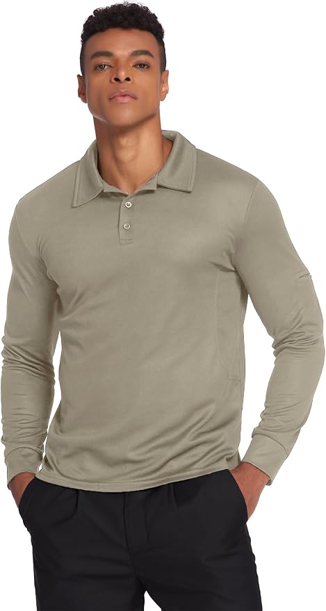 Deyeek Men's Polo Shirts Long Sleeve Golf Polo Shirts - Image 4