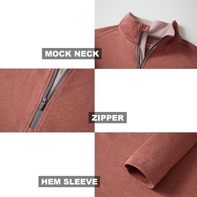 M MAELREG Quarter Zip Golf Pullover Men Dry Fit Long Sleeve Performance Wicking - Image 4