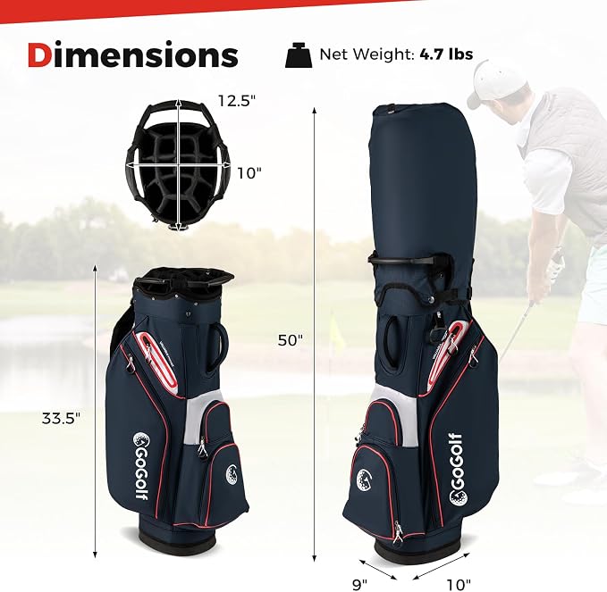 Tangkula Golf Cart Bag, Lightweight Golf Bag - Image 6
